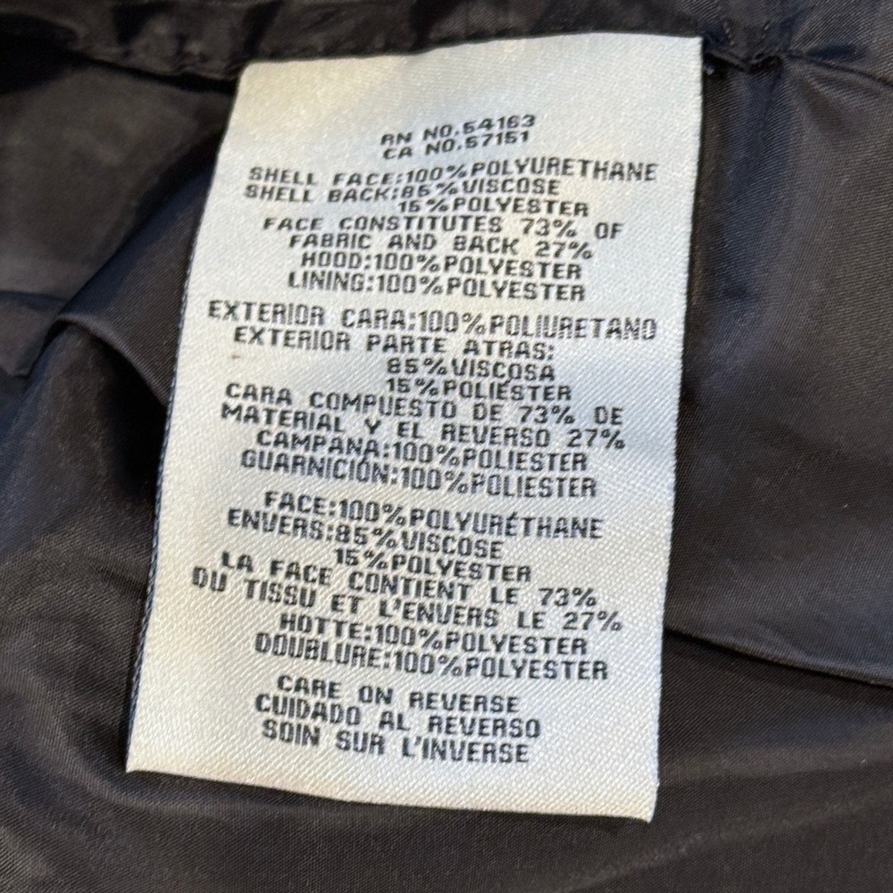 Levi Strauss & Co. Black Faux‎ Leather Moto Jacket Gray Hoodie Womens Medium NEW - Picture 4 of 16
